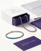 Tennis Bracelet | Aquamarine Blue Silver