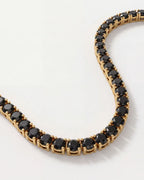 Tennis Necklace | Onyx Black 14K Gold