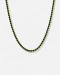Tennis Necklace | Emerald Green 14K Gold