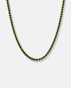 Tennis Necklace | Emerald Green 14K Gold