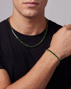 Tennis Necklace | Emerald Green 14K Gold