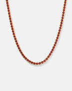 Tennis Necklace | Ruby Red 14K Gold
