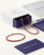 Tennis Necklace | Ruby Red 14K Gold