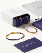Tennis Necklace | Sapphire Blue 14K Gold