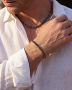 Tennis Necklace | Onyx Black 14K Gold