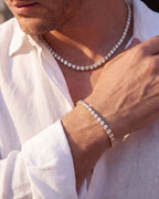 Tennis Necklace | Quartz 14K Gold