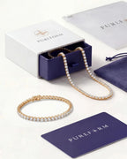 Tennis Necklace | Quartz 14K Gold