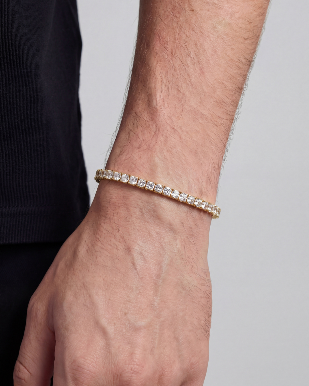 Titanium Steel Tennis Bracelet I 18K Gold