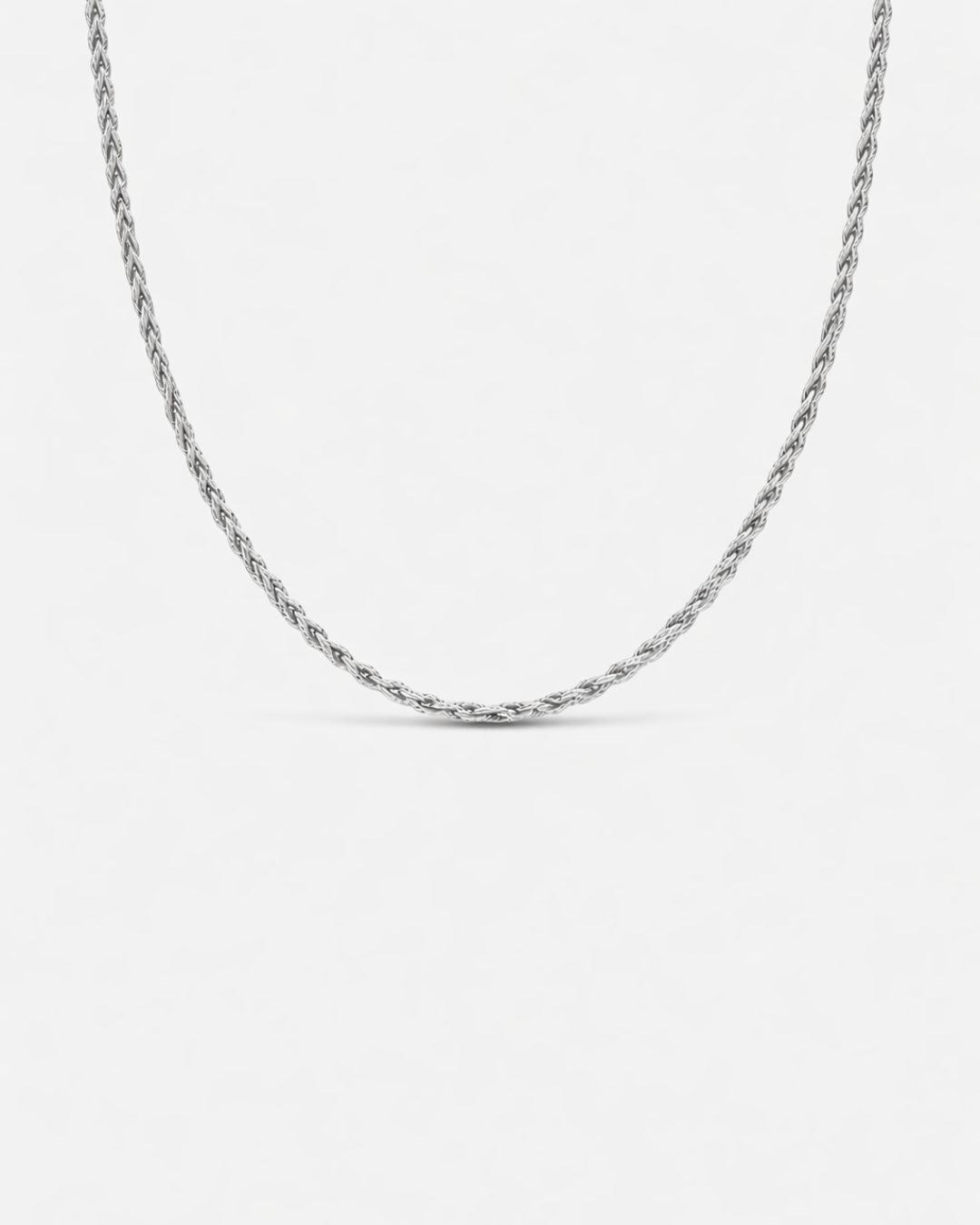 Tressé Acier Necklace Platinum Ion-Plated Stainless Steel