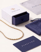 Tressé Acier Halskette Premium 14k Gold Edelstahl