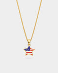 USA Lucky Star Charm Necklace | Gold