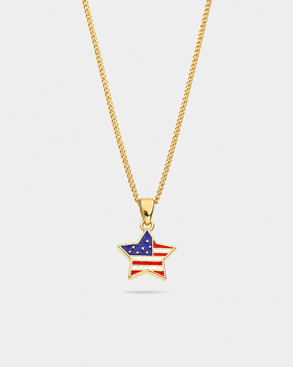 USA Lucky Star Charm Necklace | Gold