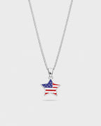 USA Lucky Star Charm Necklace | Silver