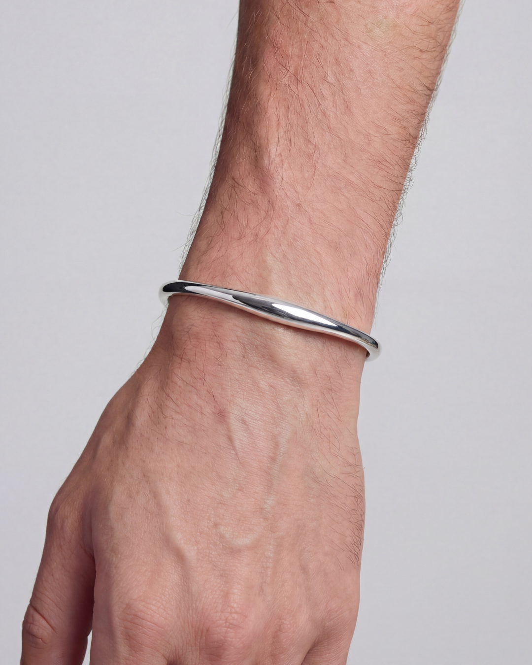 Wave Open Cuff I Silver
