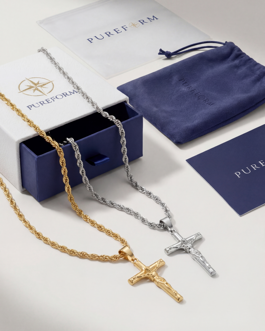 Collier pendentif crucifix I Or