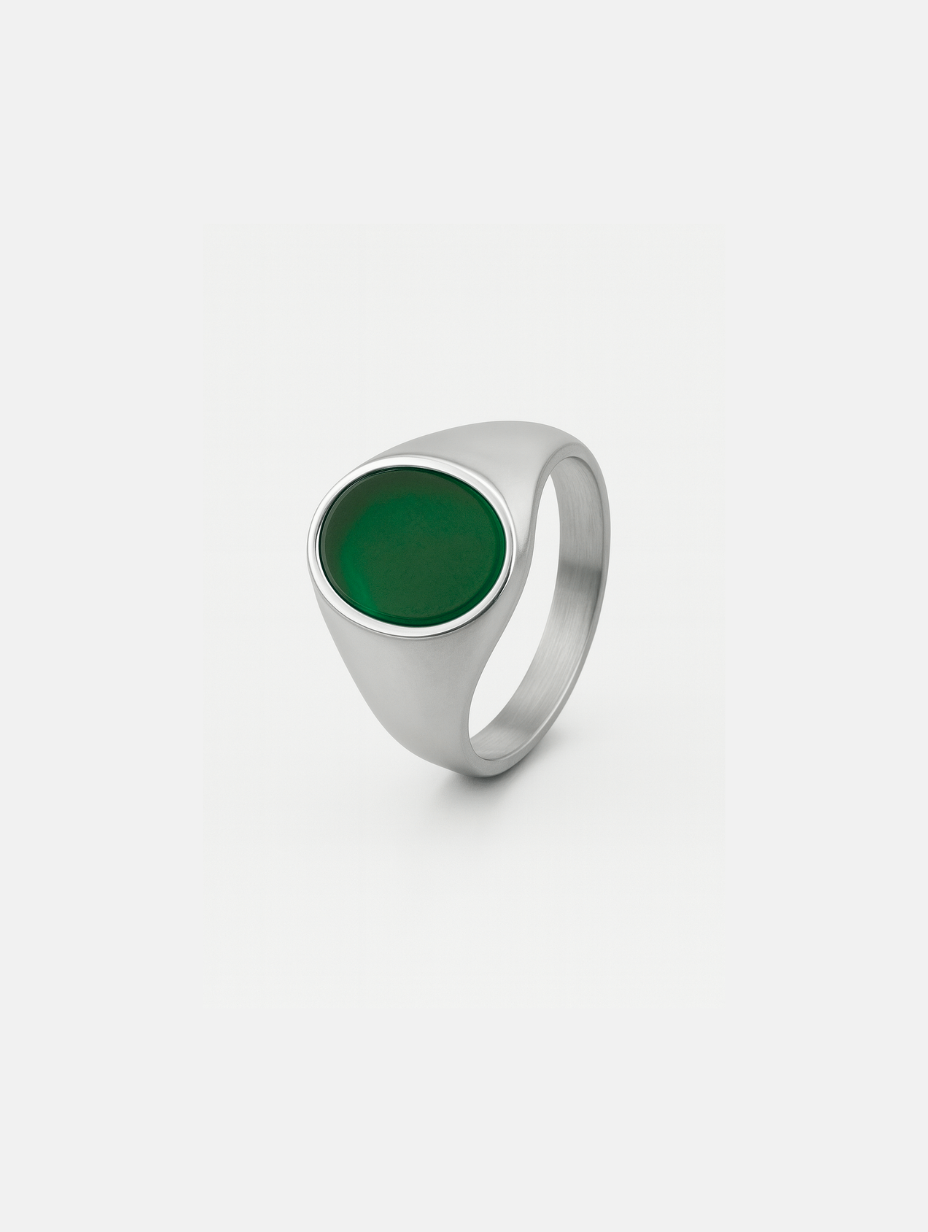Ring Green Agate