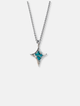 Necklace Plated alloy with deep blue crystal