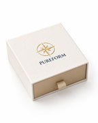 Pureform ivory gift box with gold foil compass and champagne drawer