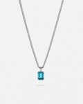 Aquamarine pendant necklace, 1 carat, 925 silver — studio packshot on white