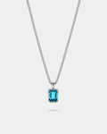 Aquamarine pendant necklace, 2 carat, 925 silver — studio packshot on white