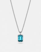 Aquamarine pendant necklace, 3 carat, 925 silver — studio packshot on white