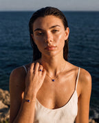 Model wearing the September birthstone set in 14K gold