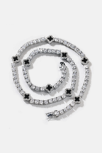 Clover Necklace | Onyx Black Silver
