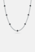 Clover Necklace | Onyx Black Silver