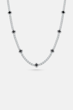 Clover Necklace | Onyx Black Silver