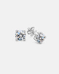 Solitaire Moissanite Studs in 925 silver