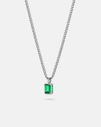 Emerald pendant necklace, 2 carat, 925 silver — second studio packshot