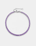 Fine tennis bracelet in amethyst silver