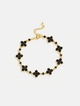 Bracelet Black stone + Gold-plated