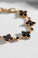 Bracelet Black stone + Gold-plated