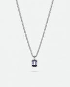 Grey Spinel pendant necklace, 1 carat, 925 silver — studio packshot on white