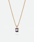 Grey Spinel pendant necklace, 2 carat, 18K gold — studio packshot on white