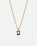 Grey Spinel pendant necklace, 2 carat, 18K gold — studio packshot on white