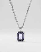 Grey Spinel pendant necklace, 2 carat, 925 silver — close studio packshot