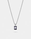 Grey Spinel pendant necklace, 2 carat, 925 silver — studio packshot on white