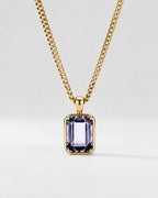 Grey Spinel pendant necklace, 3 carat, 18K gold — close studio packshot