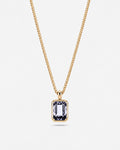 Grey Spinel pendant necklace, 3 carat, 18K gold — studio packshot on white