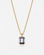 Grey Spinel pendant necklace, 3 carat, 18K gold — studio packshot on white