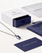 Grey Spinel pendant necklace, 3 carat, 925 silver — shown with Pureform packaging