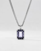 Grey Spinel pendant necklace, 3 carat, 925 silver — close studio packshot
