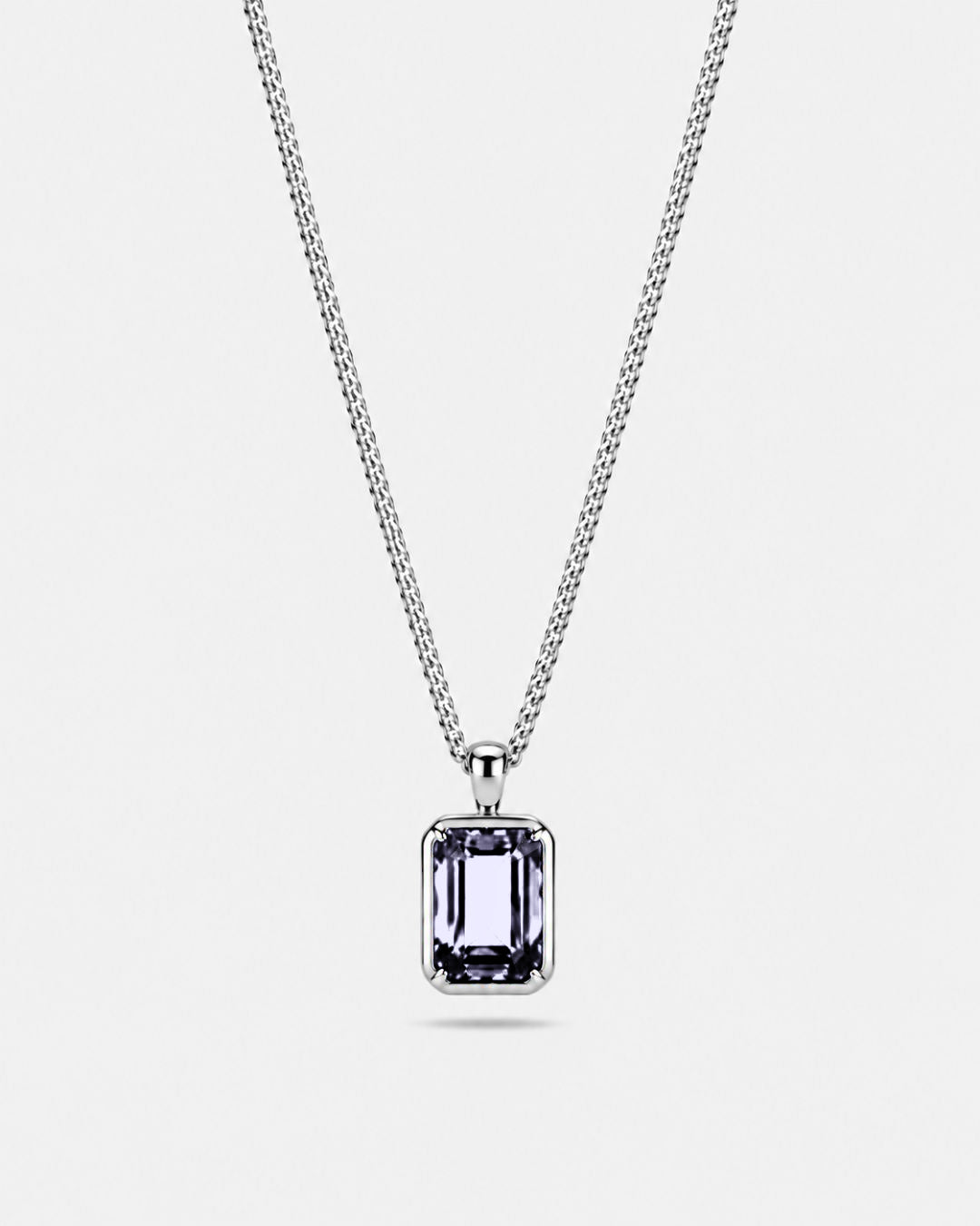 Grey Spinel pendant necklace, 3 carat, 925 silver — studio packshot on white