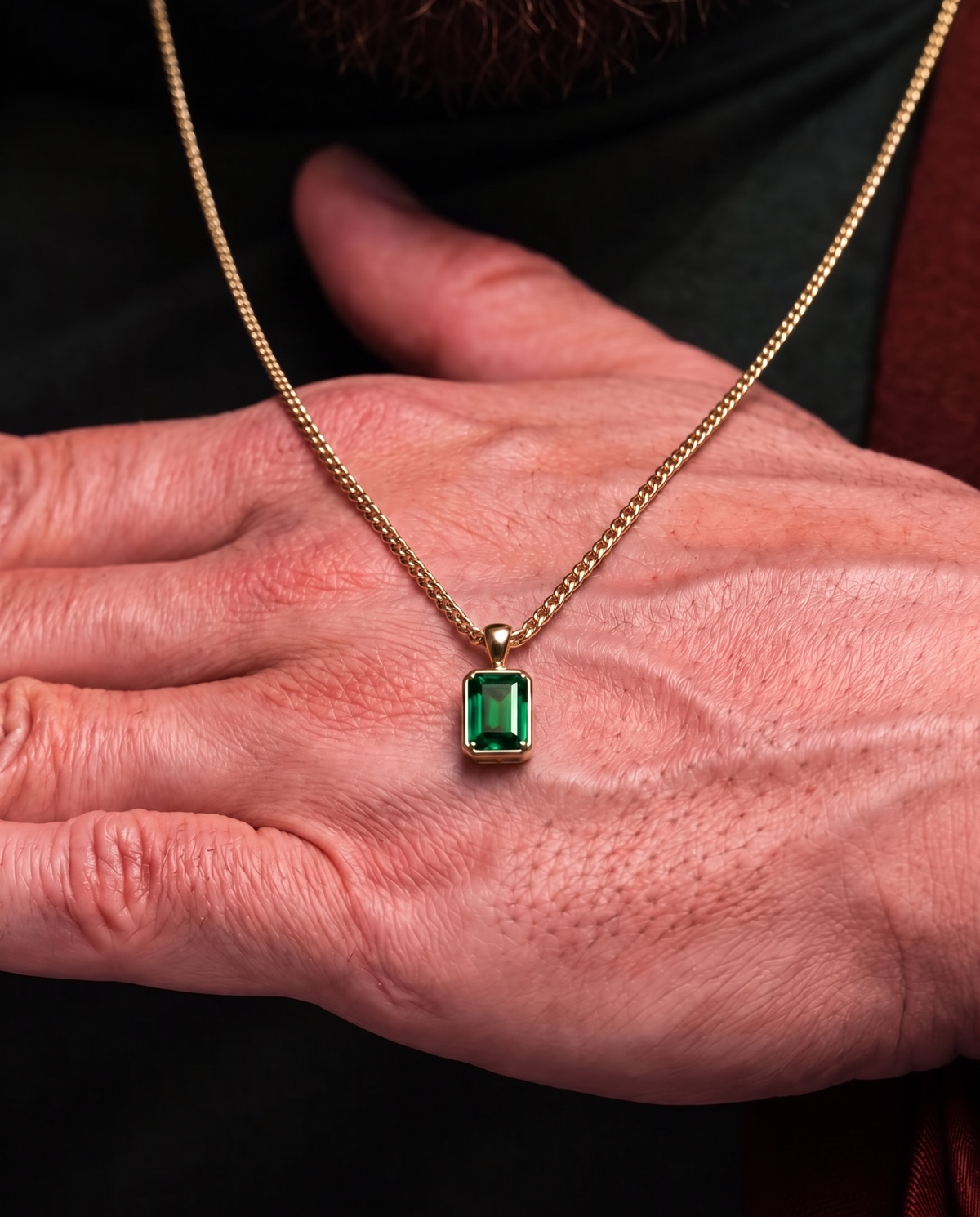 Emerald Pendant Necklace | 2 Carat 18K Gold