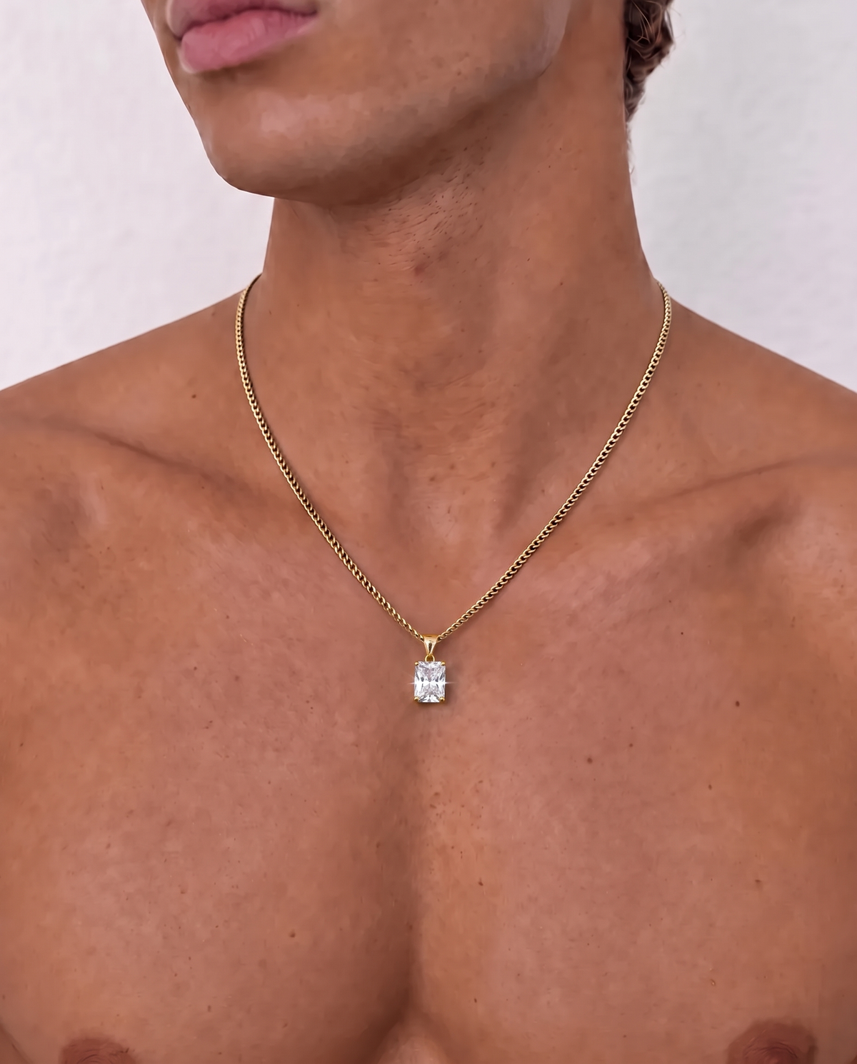 Moissanite Pendant Necklace | 2 Carat 18K Gold