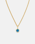 Lumière birthstone necklace in blue topaz gold