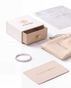 Lumière ring in clear silver with Pureform jewelry packaging