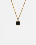 Medianoche Halskette Onyx Premium 14k Gold Edelstahl